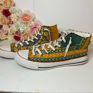 African Print High Top Converse Sneakers